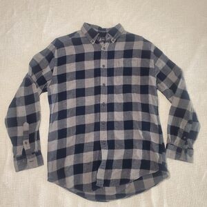 Croft & Barrow Blue and Gray Plaid Shirt Mens Medium